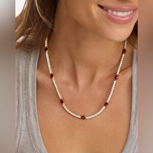 The Maven Tennis Necklace 3mm
Gold|Ruby 18’ length